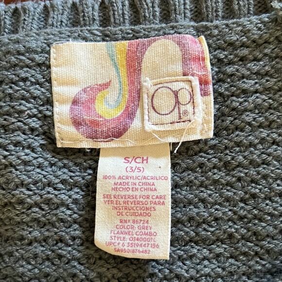 OP Gray Tunic Sweater Juniors Size S 3/5 Buttons Pockets Y2K - Picture 5 of 8